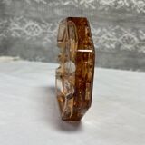 Cendrier verre rosé octogonal esprit art déco