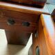 Square coffee table in solid wood and smoked glass – 70s
