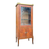 Small marquetry display case in transition style, 19th century