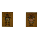 Paire de tableaux sur toile de jute art ethnique, encadrement Trousson et Cie Roubaix, 1970