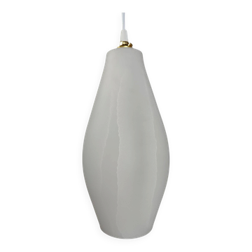 Modernist suspension in blown opaline with a marbled effect and brass – 1930s