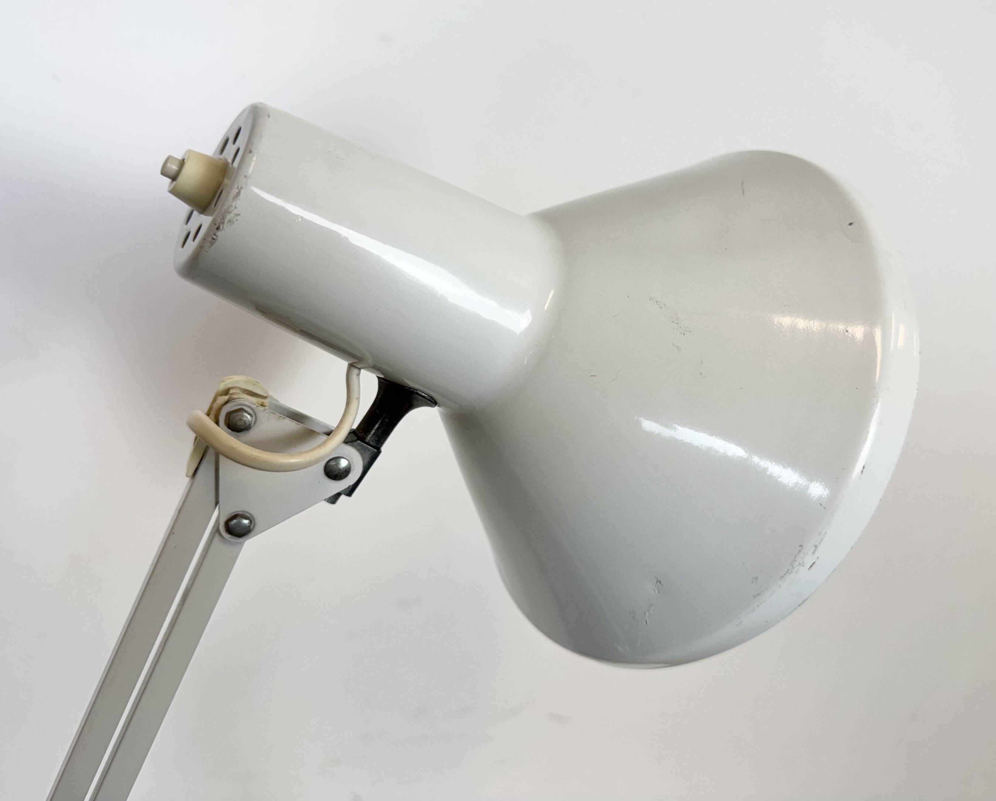 Vintage White Italian Architect Table Lamp, 1970s
