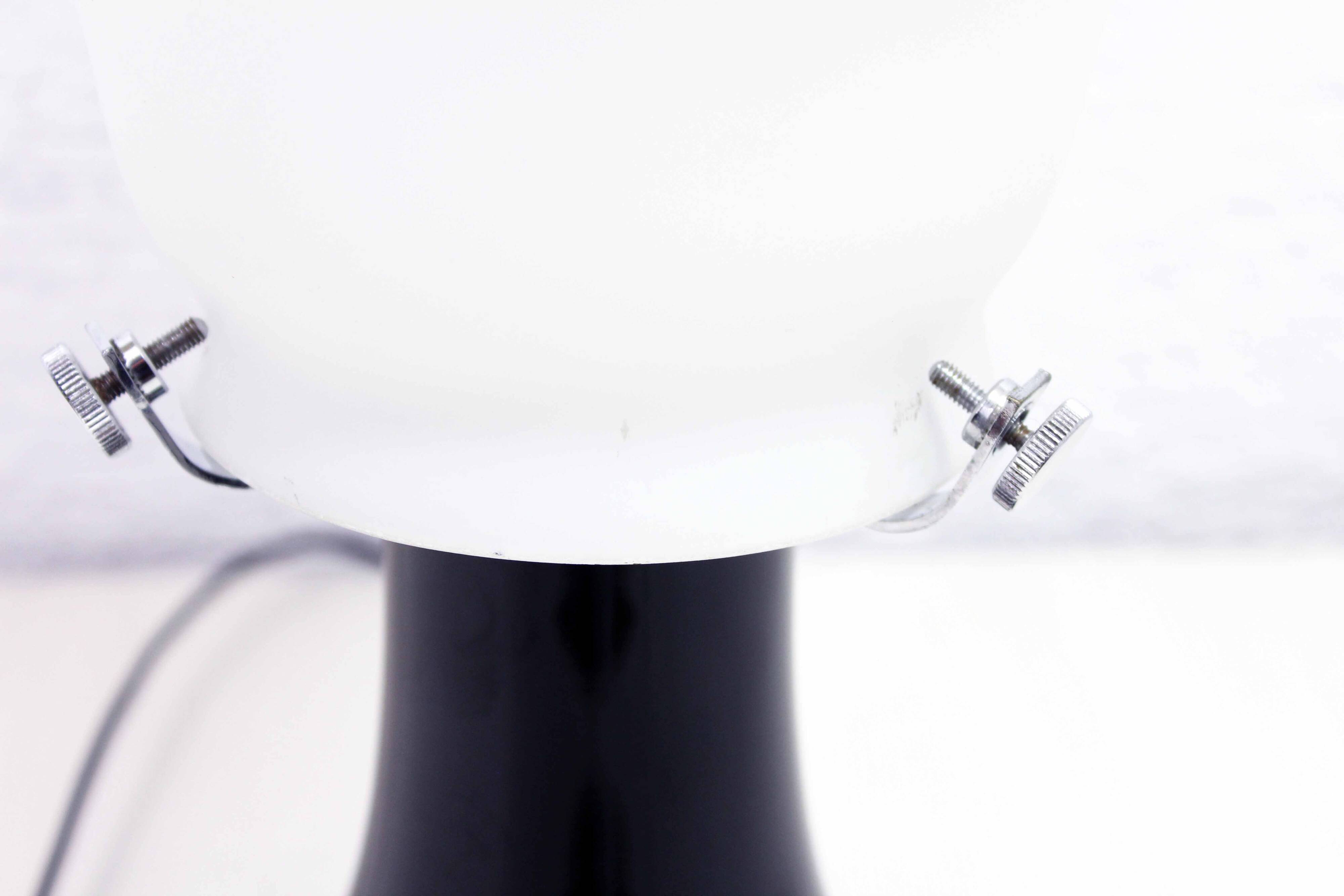 Table lamp made entirely of black and white glass, 1980