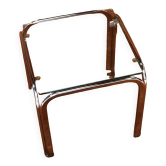 Server/end of sofa 1970 chrome beveled glass