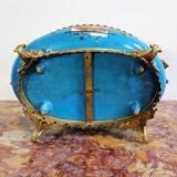 Planter in glazed porcelain and gilded bronze late nineteenth