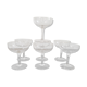 Set of 7 glasses of crystal champagne 1940s