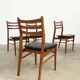 Lot de 4 chaises scandinaves hêtre et skai 60s