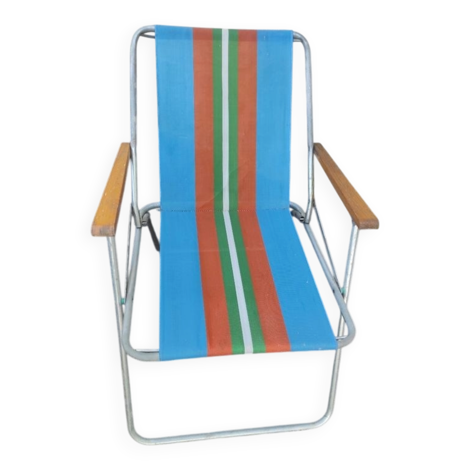 Chaise pliante de camping rétro vintage 1970