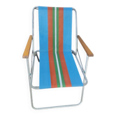 Chaise pliante de camping rétro vintage 1970