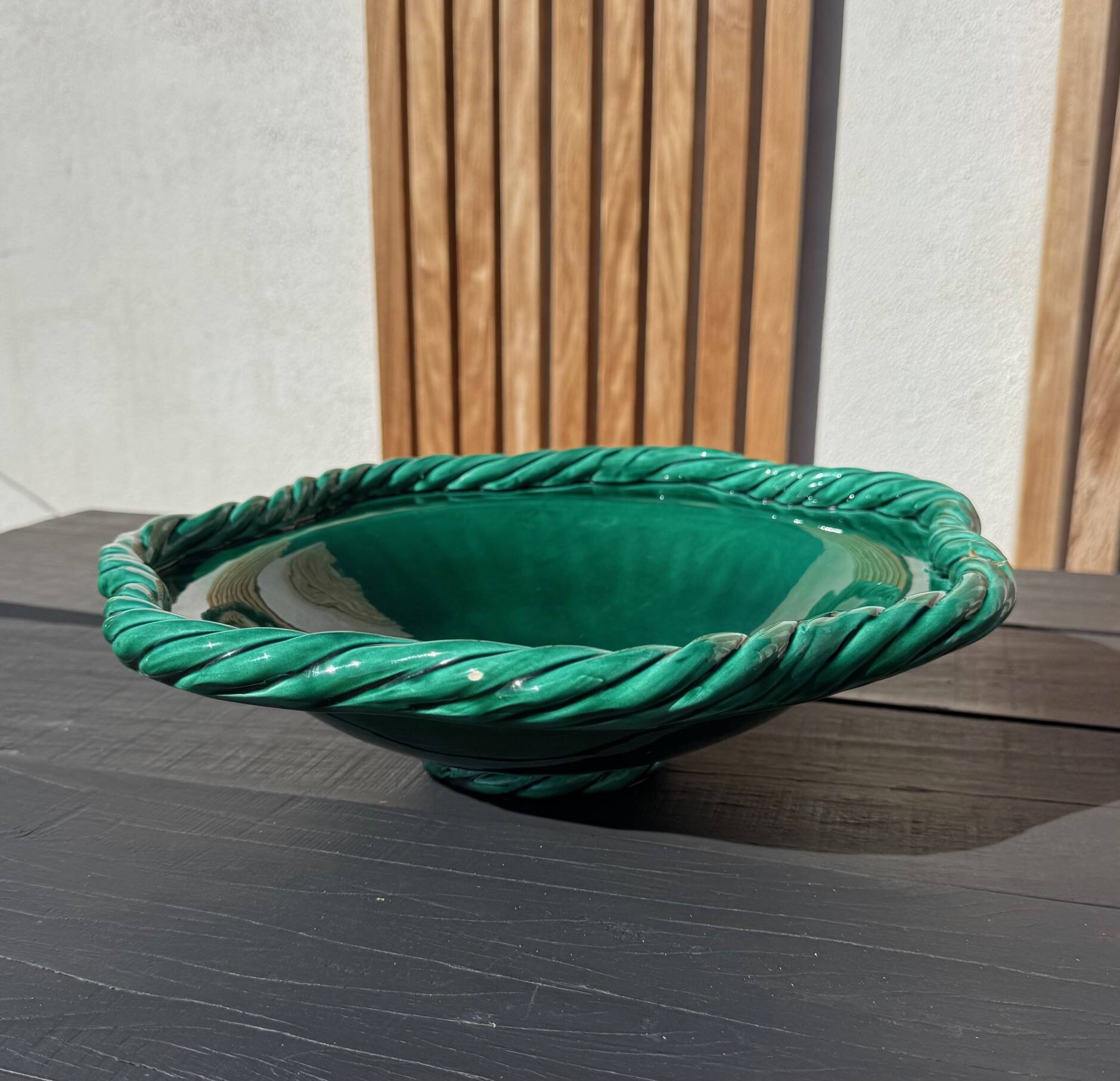 Large glazed ceramic platter from Vallauris