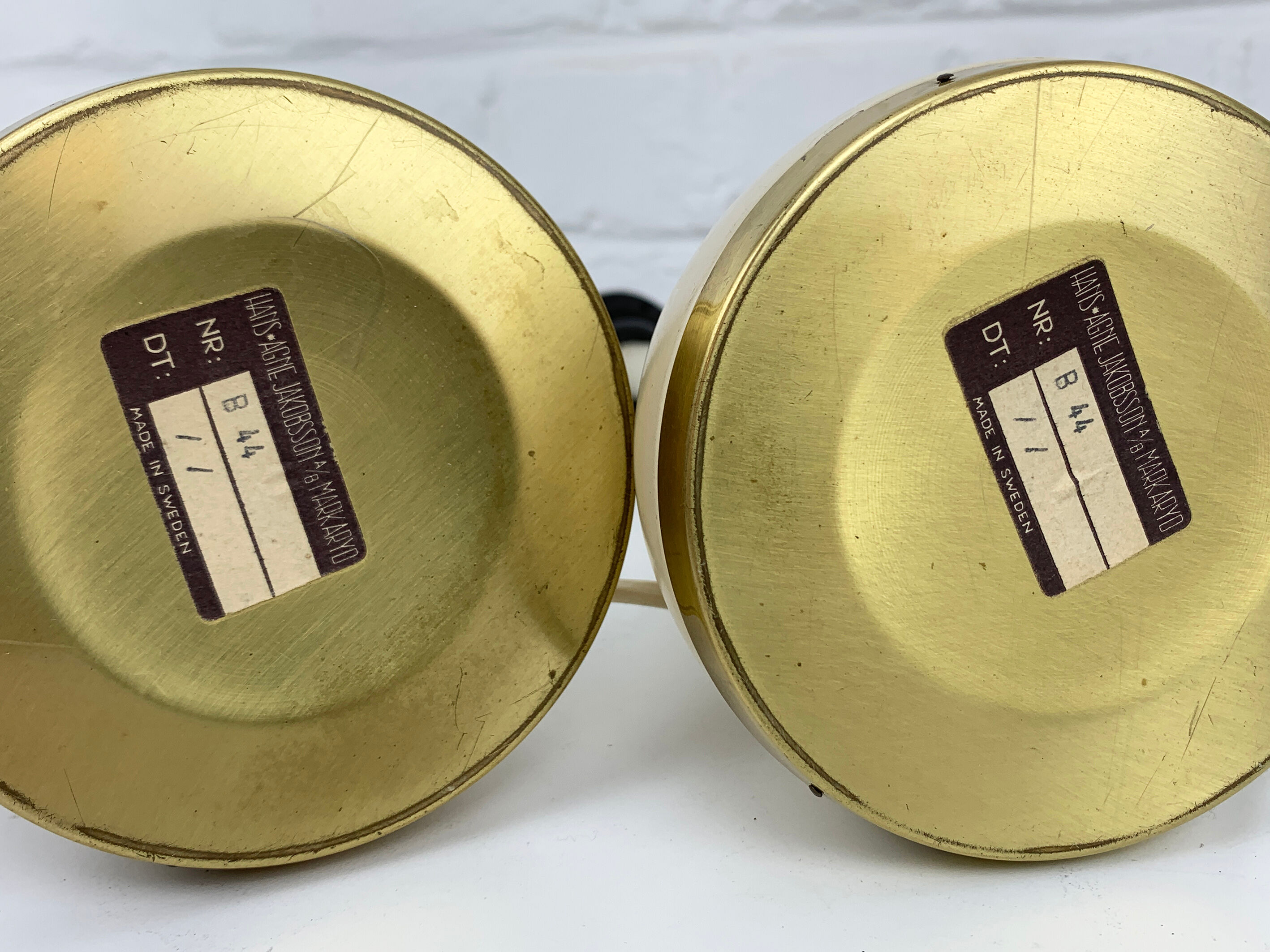 Pair of Scandinavian table lamps B44 Hans-Agne Jakobsson, Markaryd Sweden, 1960