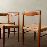 Chaises de salle à manger vintage en teck danois par H.W. Klein pour Bramin, années 1960, ensemble de 3