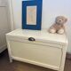 Vintage white patinated wooden chest