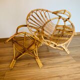 Pair of adult rattan armchairs