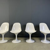 Vintage fiberglass space age tulip dining chairs, set of 4 - 1960s