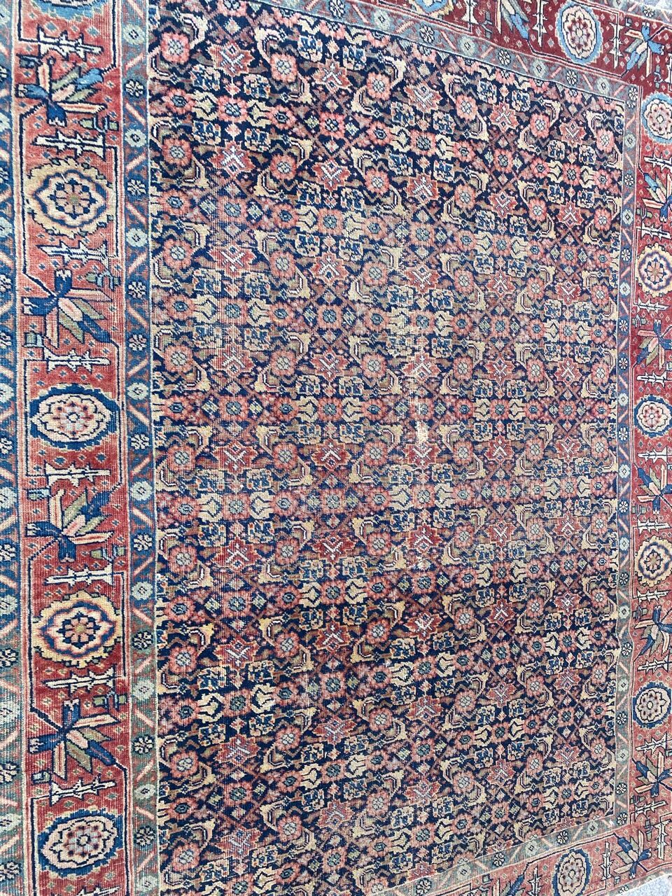 Antique Iranian Tabriz Handmade Rug 134x178 cm