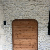 Antique mirror 136.5/98cm Louis-Philippe pearl-gilded with gold leaf.