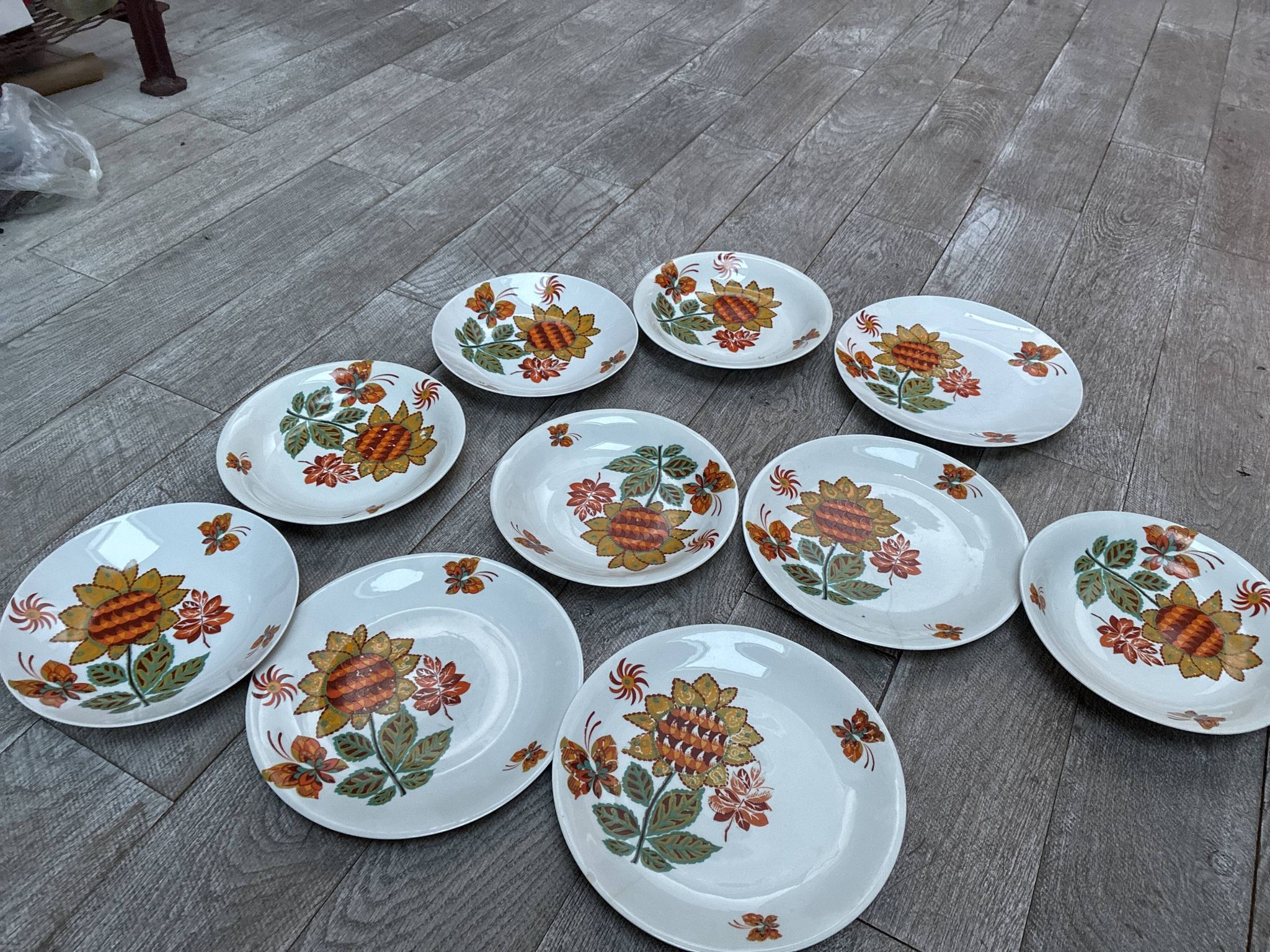 Vintage porcelain plate from Tuileries with exclusive AUBUSSON decoration.