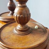 Pair of antique carved wooden lamps