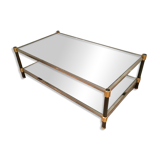 Coffee table with gunmetal patina and gilt metal