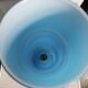 Vintage blue glass table lamp from the 90s, Habitat model.