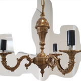 Triple chandelier in bronze