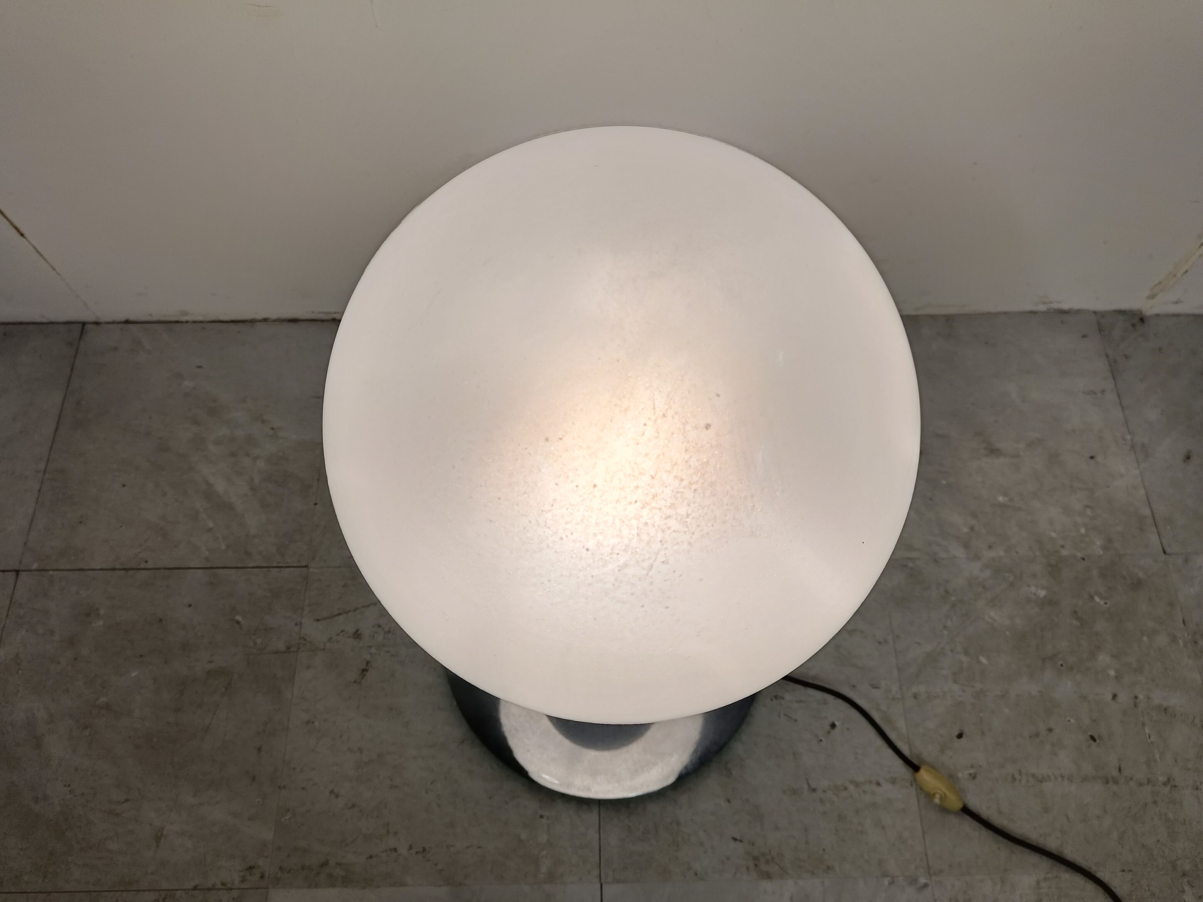 Italian glass and chrome table lamp, 1960s