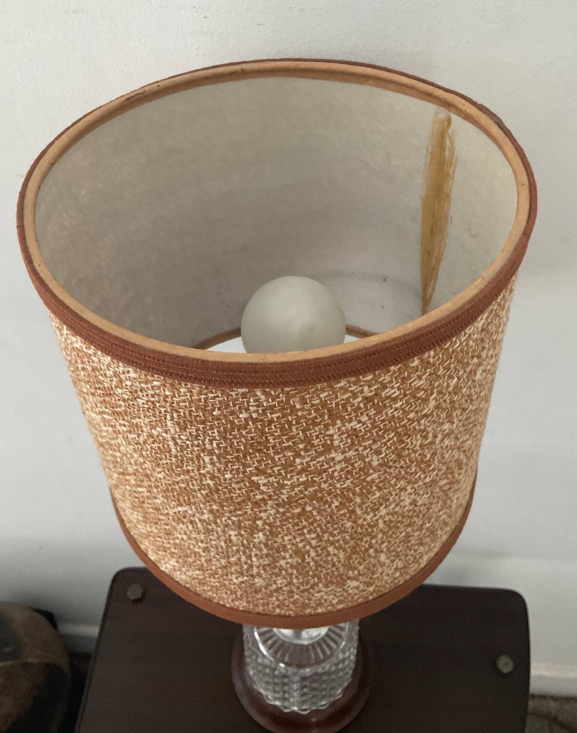 Scandinavian teak and glass lamp from the 60s