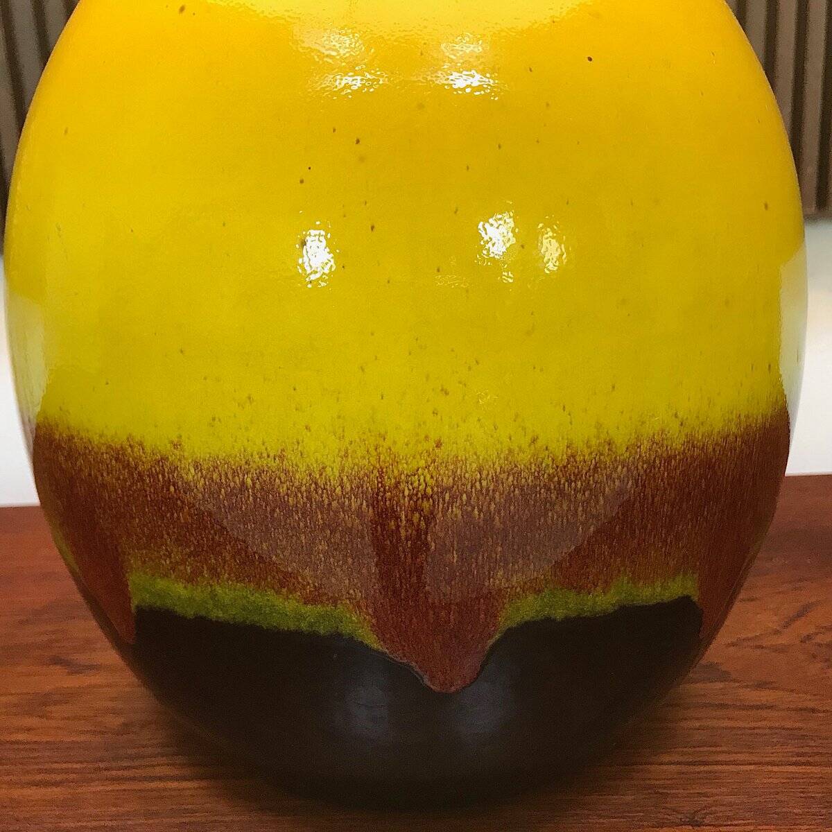 Large glazed ceramic art table lamp from Aro, West-Germany, 1960s
