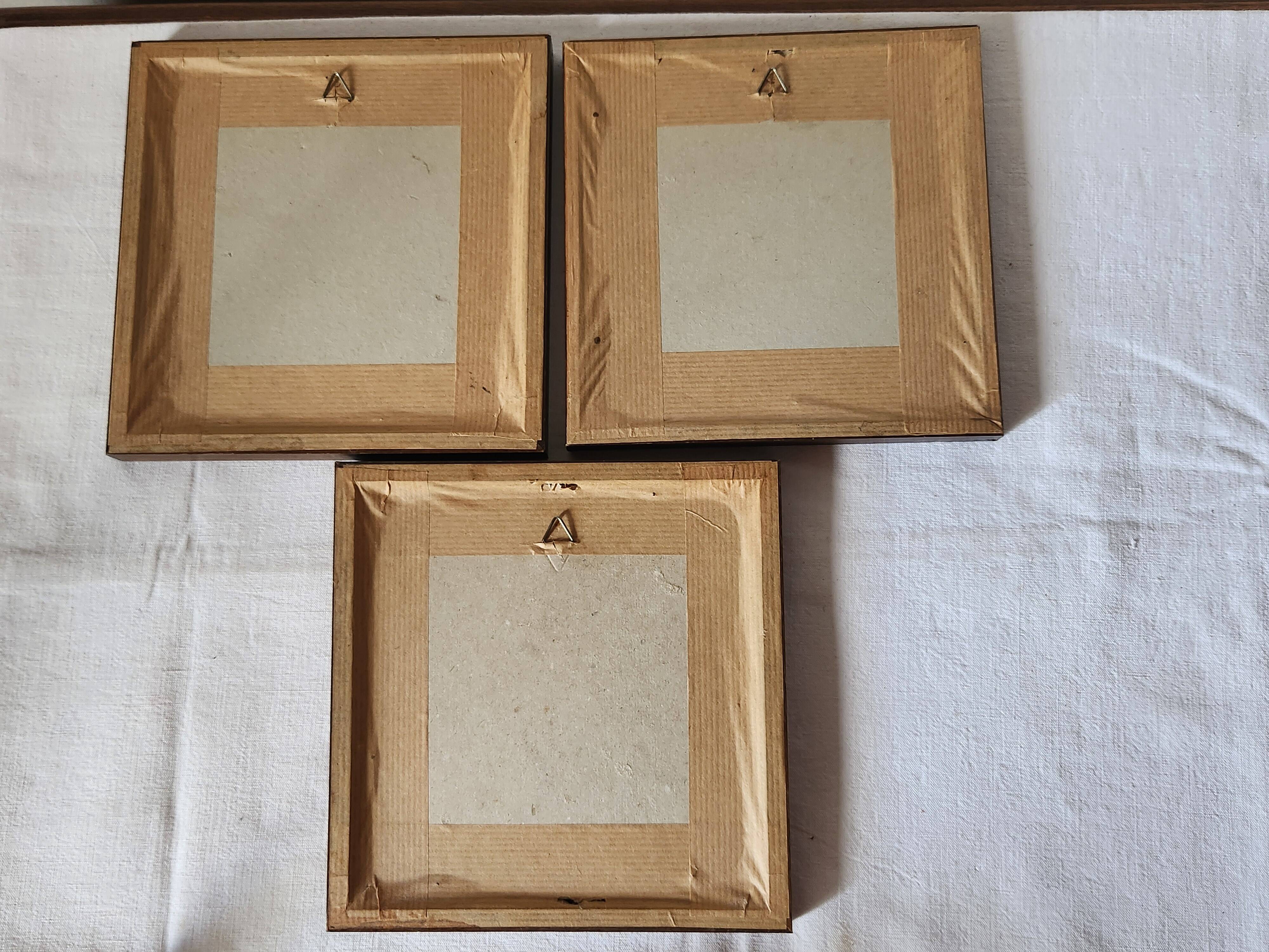 Vintage 3x Ludwig Urack Small German River Scene & Boats Art Prints