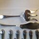 Serving cutlery and fish cutlery in silver metal 18 pieces
