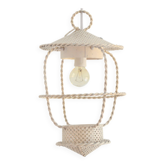 Vintage Mategot  style 1950s Perforated Metal Lantern / Pendant Light