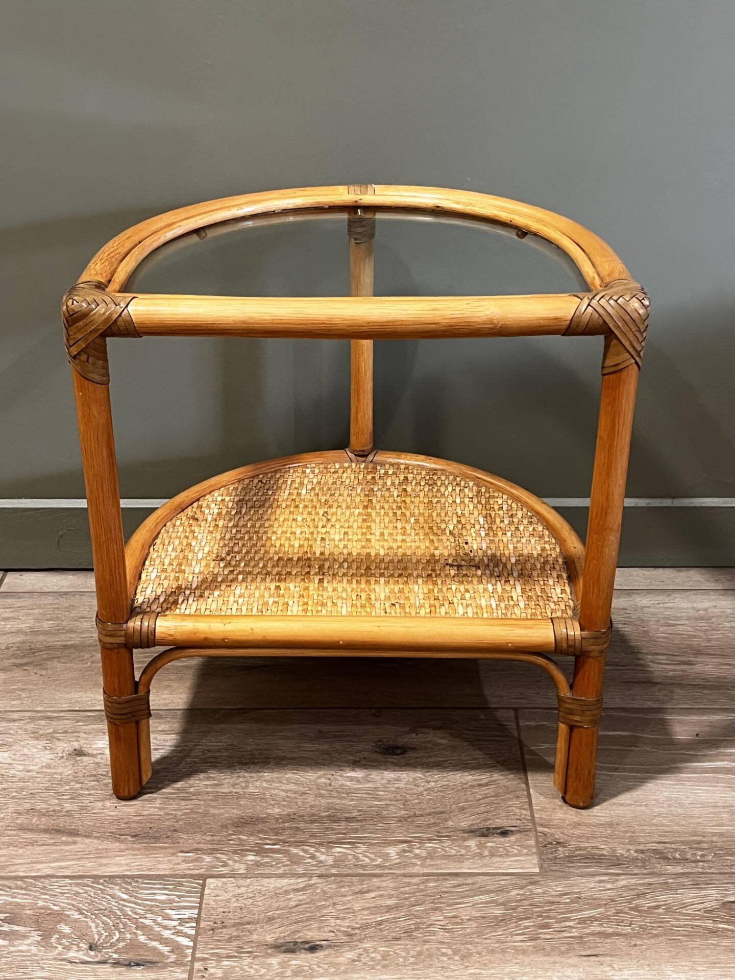 Rattan bedside table