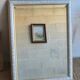 Miroir en bois peint, décor fleuri vintage