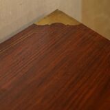 Vintage Anglo-Indian hardwood commode with brass inlays.