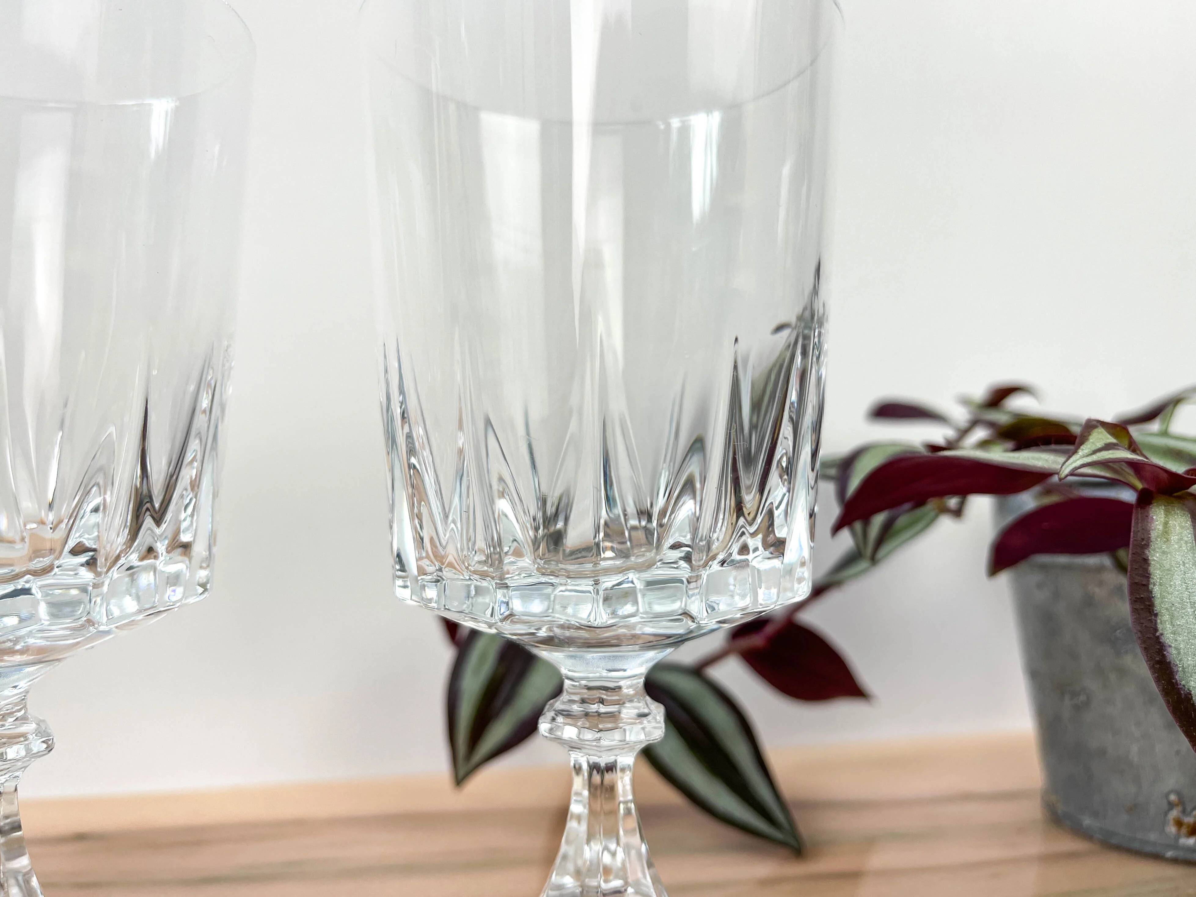 2 verres à eau cristal d'Arques modèle Louvre