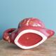 Poet Laval swan hides zoomorphic pot in burgundy ceramic.