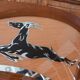 Art Deco service tray in wood and mirror signed Dope, 1930s.