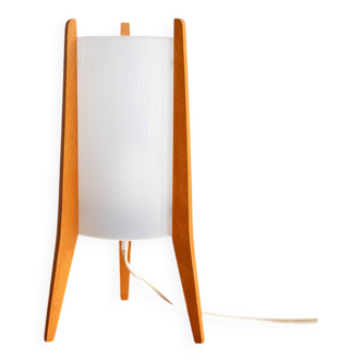 Vintage Wooden Czechoslovak Small Table Lamp By Pokrok žilina, 1970s