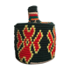 Berber basket in black and red wool and raffia
