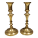 A set of vintage brass candlesticks. Denmark 1960-70s.