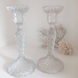 Molded glass candle holders