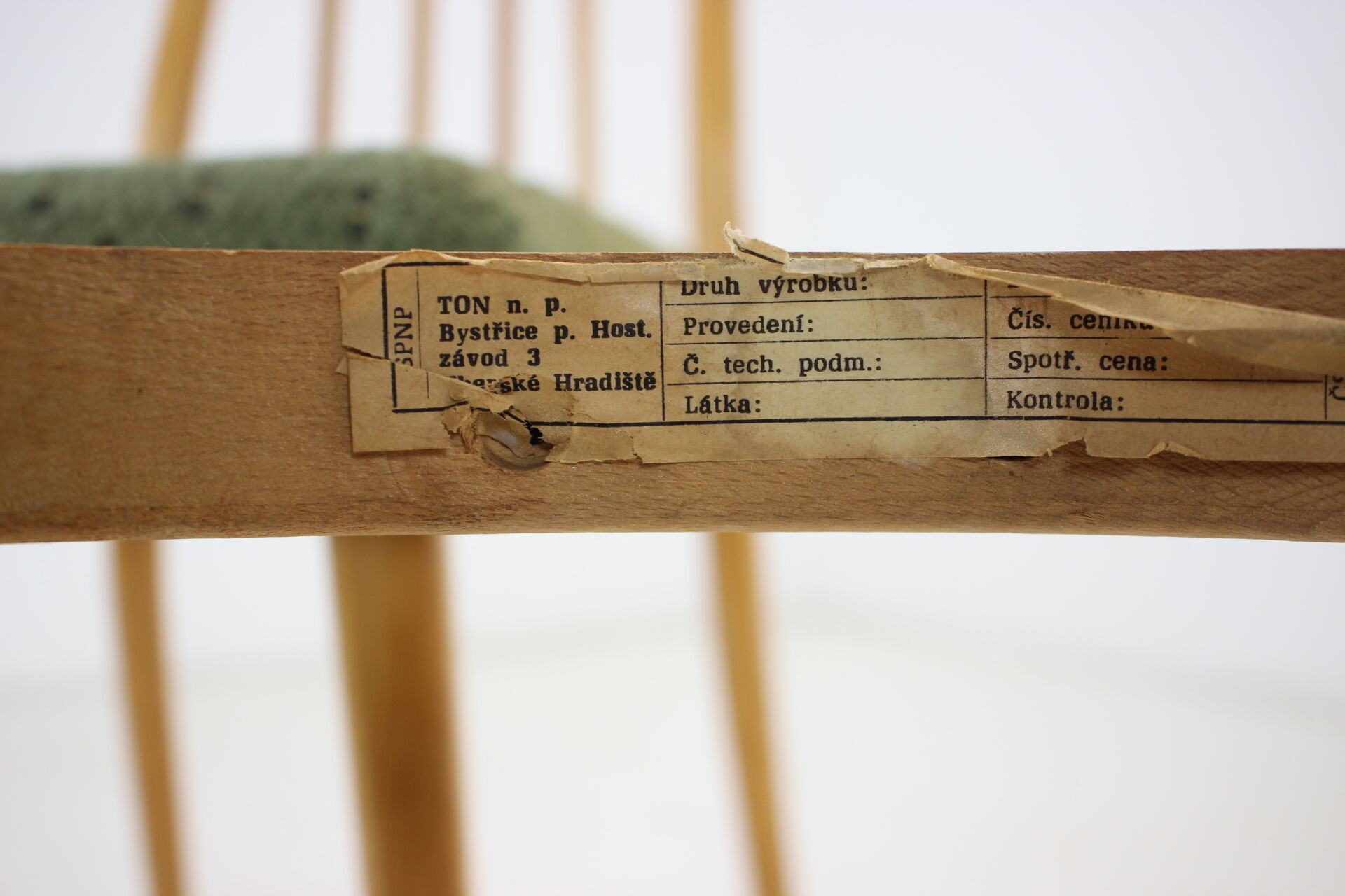 1970s set of four dining chairs by Ton, Czechoslovakia