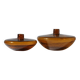 Pair Of Swedish “Bimatare” Amber Glass Vases, 1900s