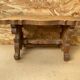 Ancien Tabouret Banc Communion Bois Sculpté + Monogramme Metal Début XXe
