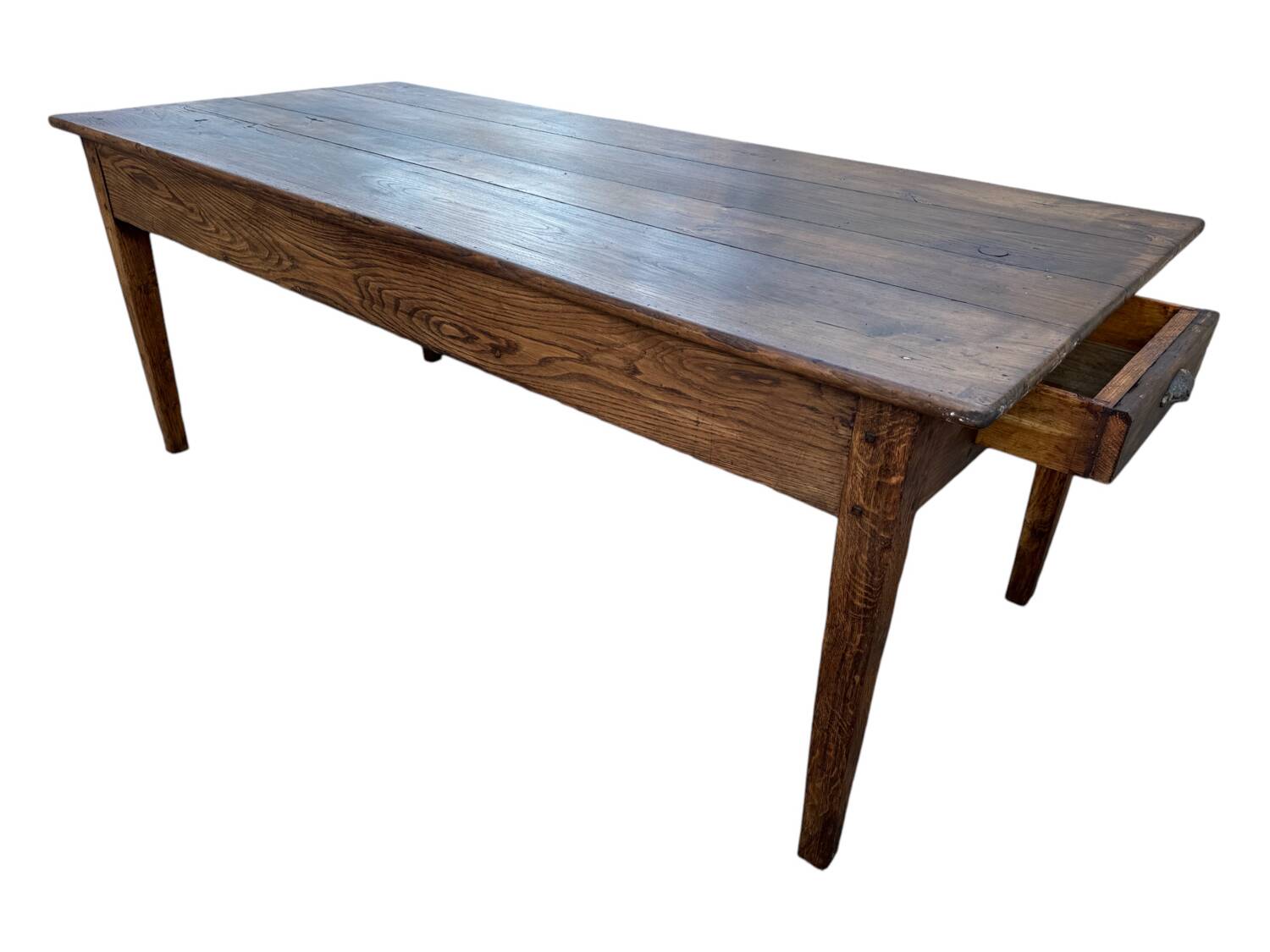 Oak farm table with 2 drawers 19'S