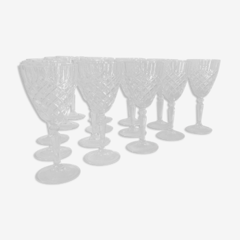 12 Arques crystal wine glasses model " Le Vésinet "