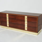 Italian chest of drawers in rosewood and brass ISA Bergamo 1950