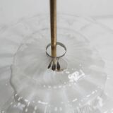 Chandelier 1930 double Opaline blown glass brass and copper