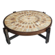 Table basse céramique Roger Capron Vallauris décor herbier